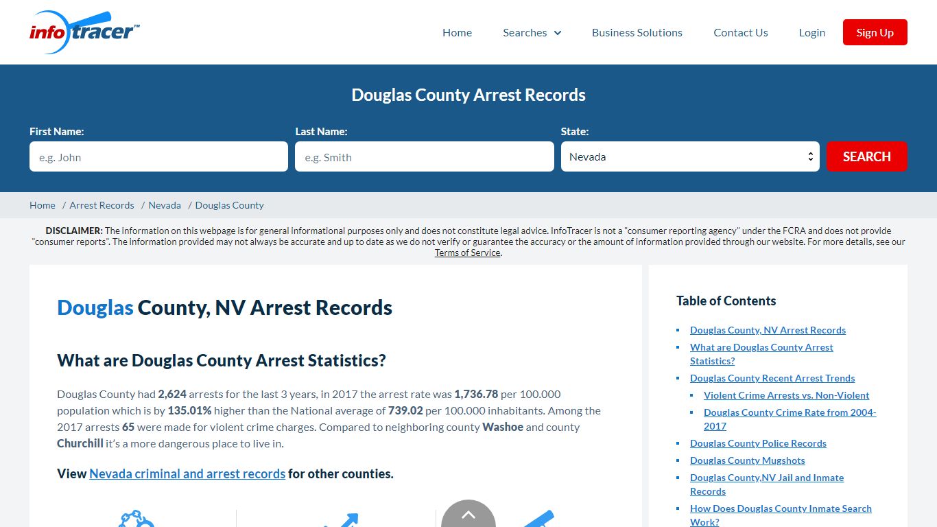 Douglas County, NV Arrests, Mugshots & Jail Records - InfoTracer