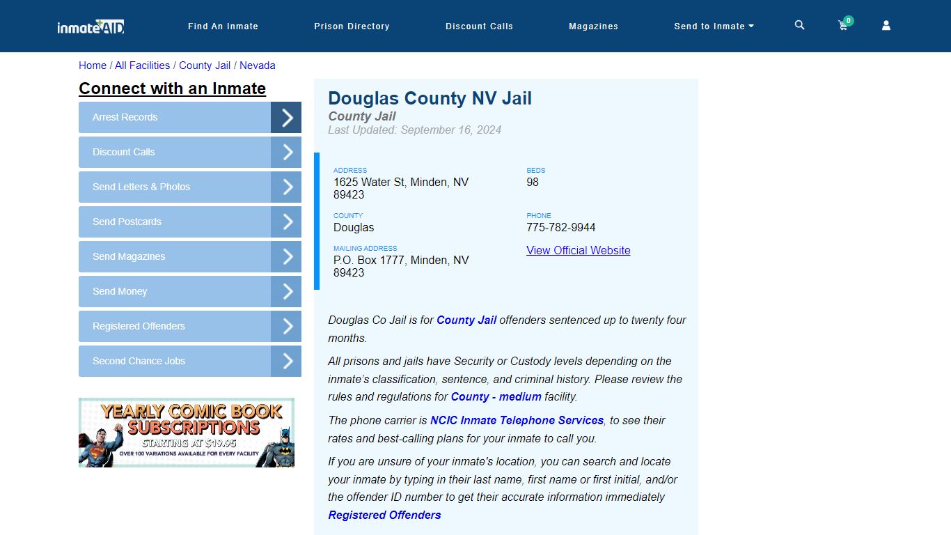 Douglas County NV Jail - Inmate Locator